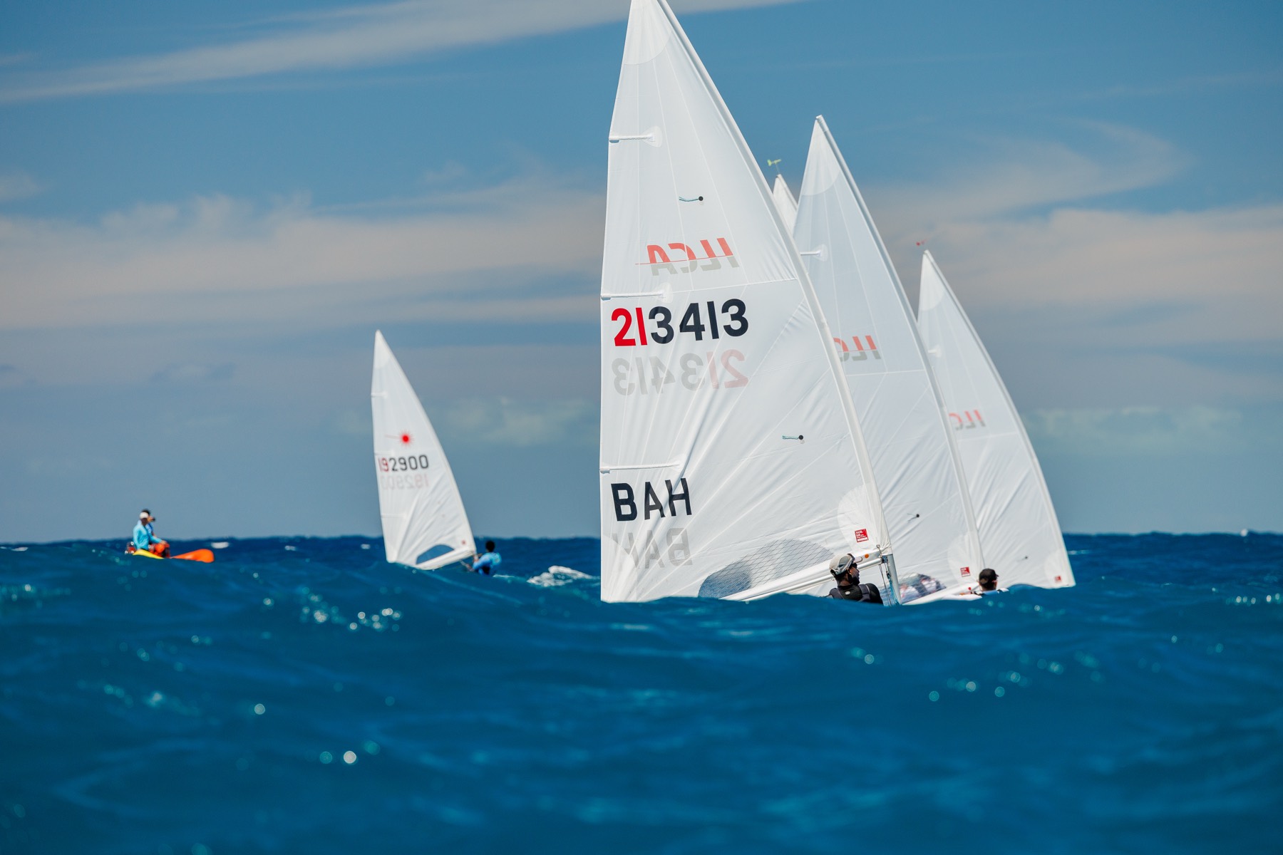 Sailors racing inside the SailBetter pathway